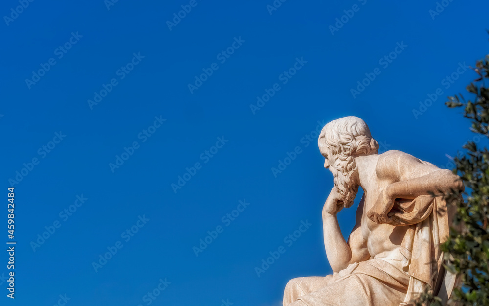 Socrates, the ancient Greek philosopher statue, Athens Greece