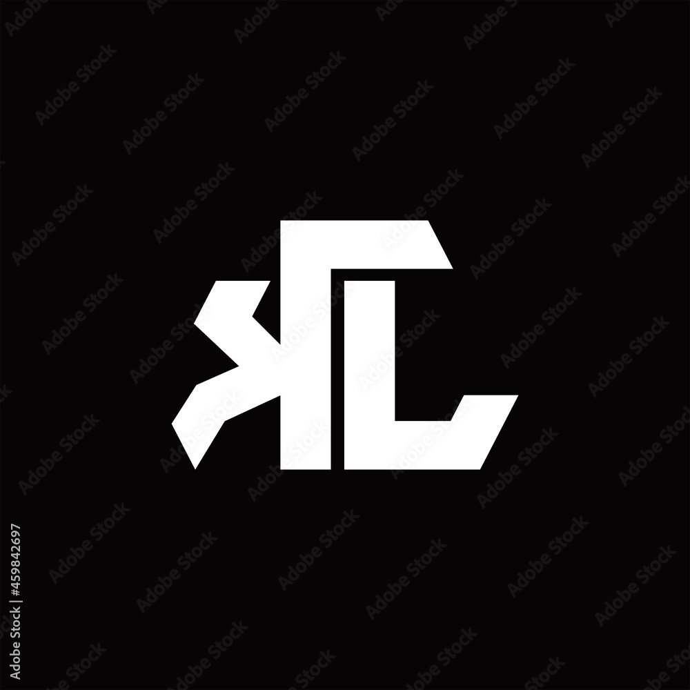 KL Logo monogram with octagon shape style design template