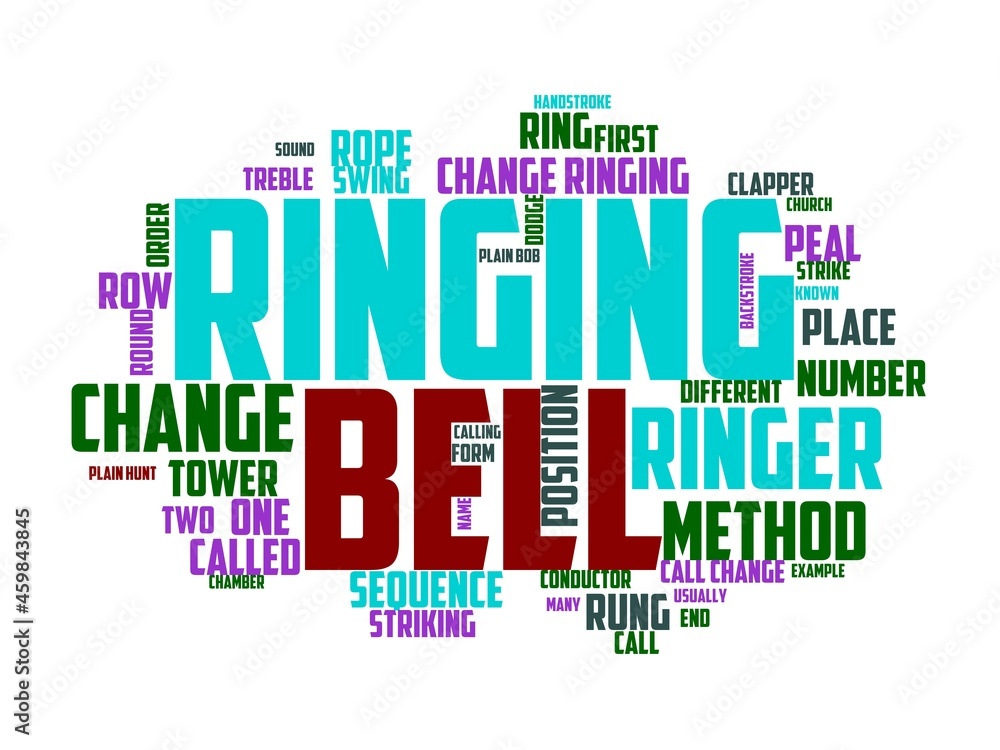 Fototapeta premium bell ringing wordcloud concept, wordart, bell,ring,illustration,symbol,isolated