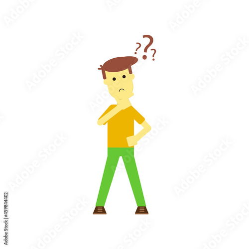 man with a big question illustration