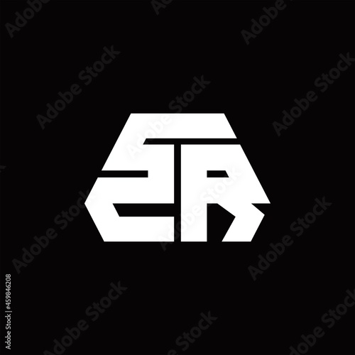 ZR Logo monogram with octagon shape style design template