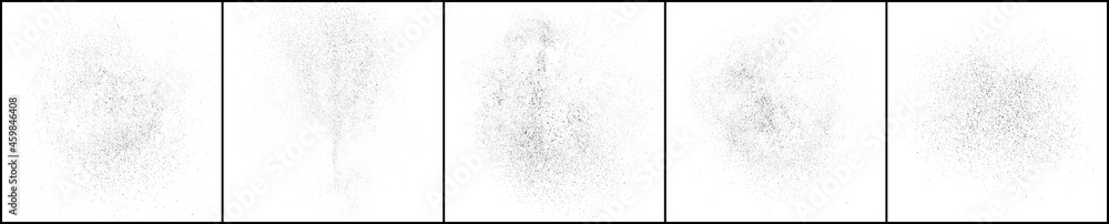 Set of distressed black texture. Dark grainy texture on white background. Dust overlay textured. Grain noise particles. Rusted white effect. Halftone vector illustration, Eps 10. Set of distressed black texture. Dark grainy texture on white background. Dust overlay textured. Grain noise particles. Rusted white effect. Halftone vector illustration, Eps 10.