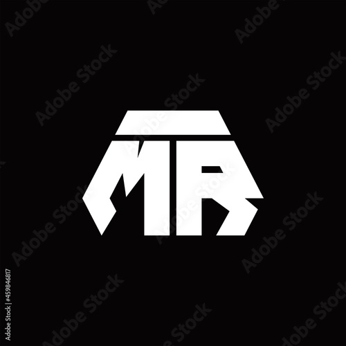 MR Logo monogram with octagon shape style design template