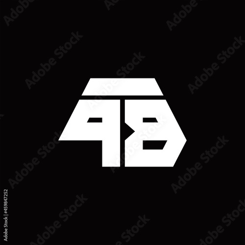 PB Logo monogram with octagon shape style design template