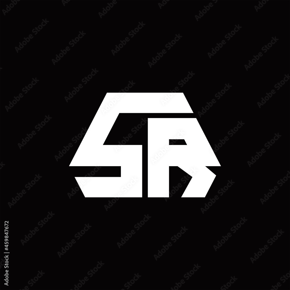 Obraz premium SR Logo monogram with octagon shape style design template