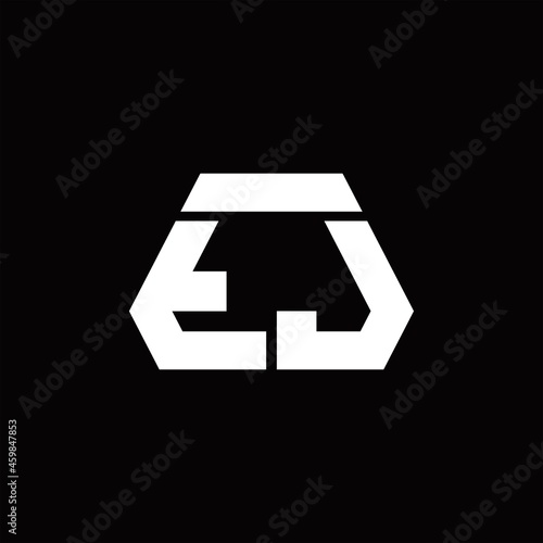 TJ Logo monogram with octagon shape style design template