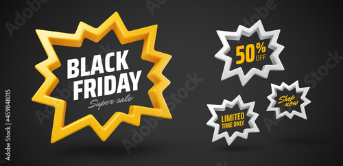 Vector realistic black friday banner.