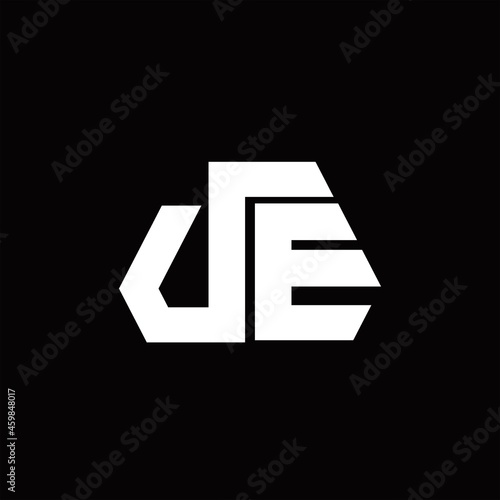 VE Logo monogram with octagon shape style design template