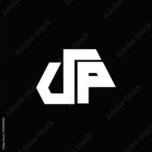 VP Logo monogram with octagon shape style design template