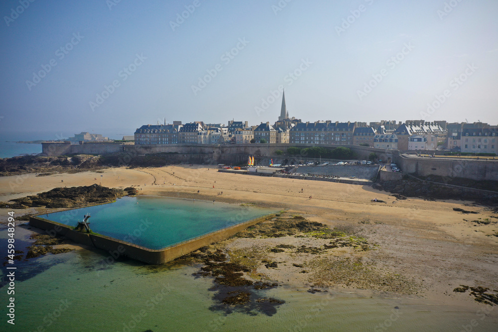 aerial view on the medieval city of saint malo