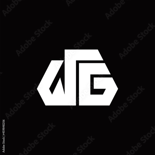 WG Logo monogram with octagon shape style design template