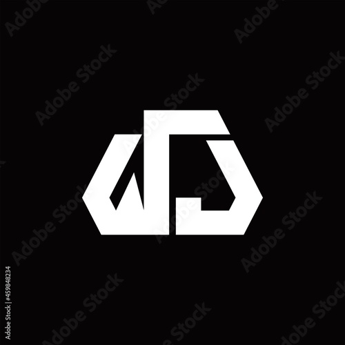 WJ Logo monogram with octagon shape style design template