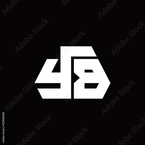 YB Logo monogram with octagon shape style design template