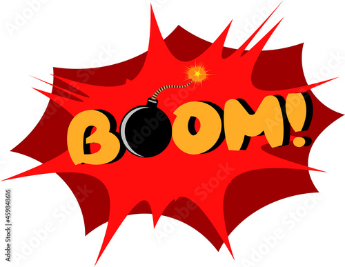 Boom effect bomb explosion effect with text isolated vector