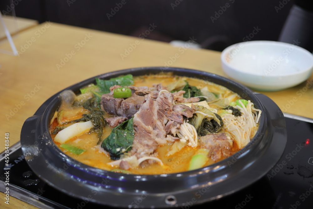 yummy korean food pork stew 