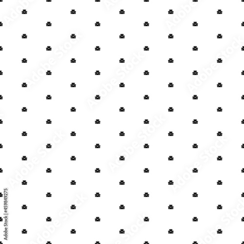 Square seamless background pattern from geometric shapes. The pattern is evenly filled with small black castle symbols. Vector illustration on white background © Alexey