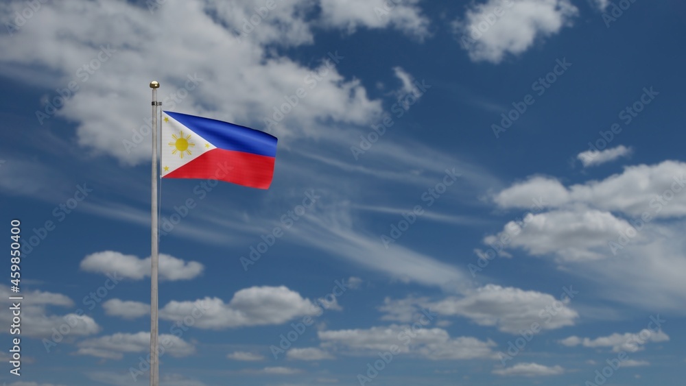 3D, Philippin flag waving on wind. Philippine banner blowing soft silk. 3D, Philippin flag waving on wind. Philippine banner blowing soft silk.