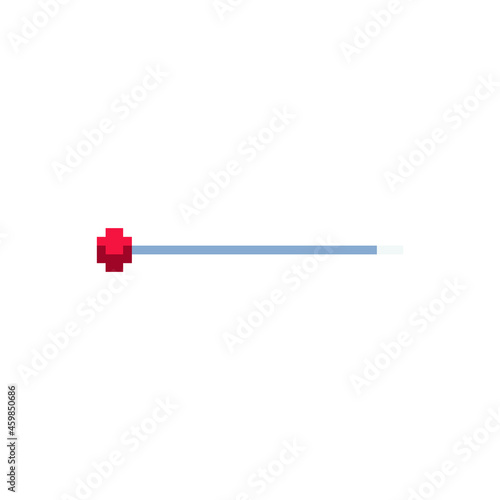 Needle pixel art flat icon. Hairpin. Isolated vector illustration. Knitting and sewing accessories. Game assets.