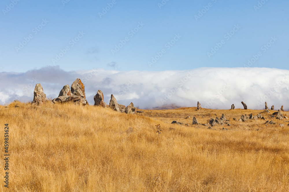 Obraz premium Zorats-Karer or Karahunj. Ancient megalithic complex, Syunik region of Armenia.