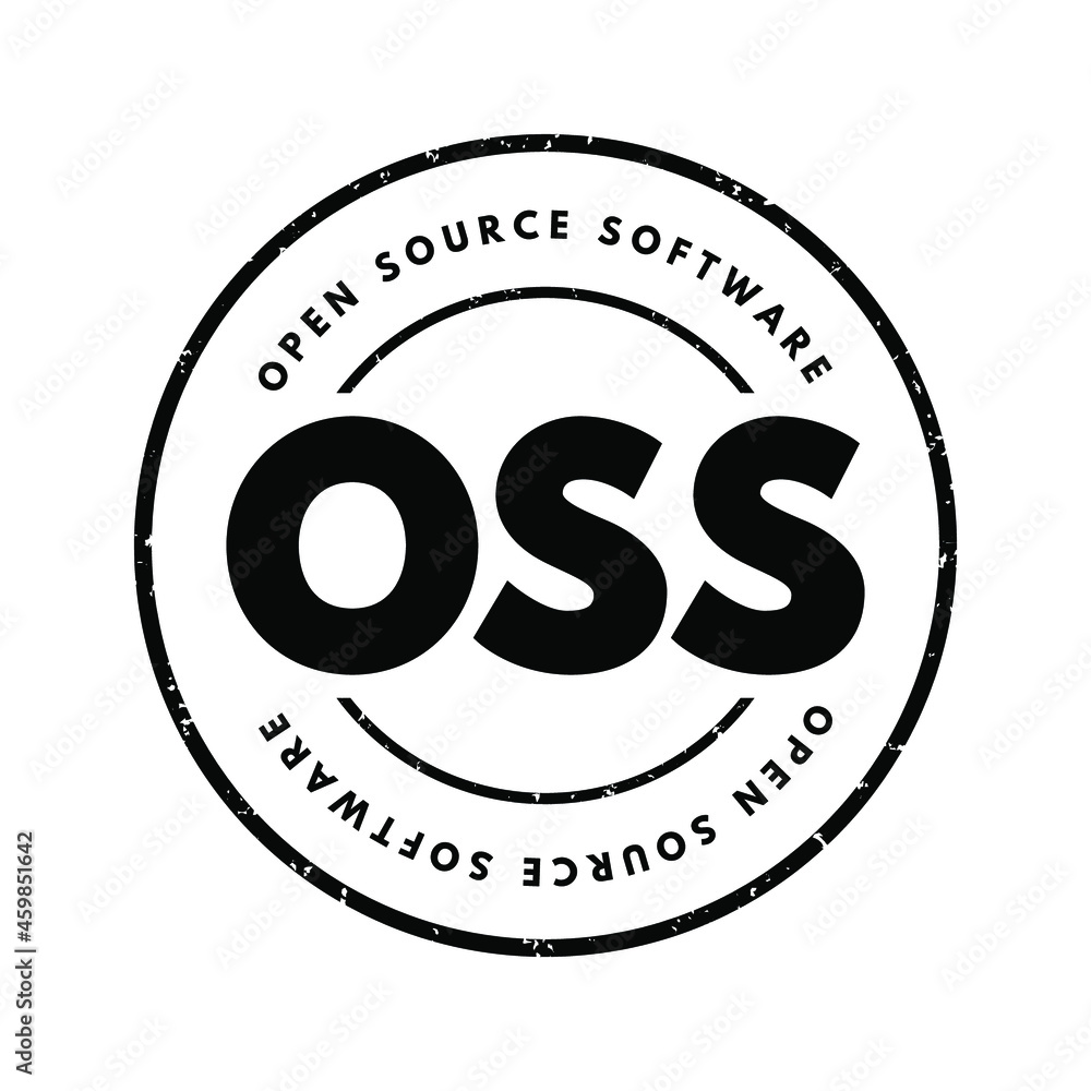 OSS - Open source software acronym, technology concept background