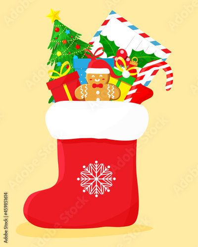 christmas stocking with gifts