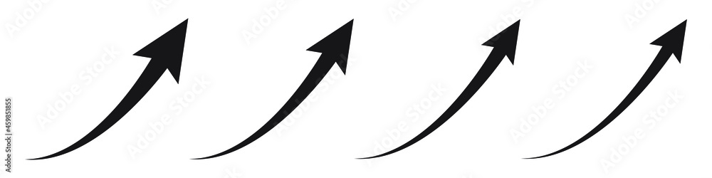 Arrows up. Curved arrow icon. Arrow pointer icon. Set of arrows. Black arrow icons. Vector illustration. Arrows up. Curved arrow icon. Arrow pointer icon. Set of arrows. Black arrow icons. Vector illustration.