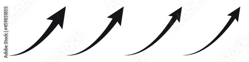 Arrows up. Curved arrow icon. Arrow pointer icon. Set of arrows. Black arrow icons. Vector illustration.