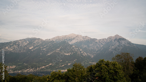 Mount Grigna on Lecco Alps panoramic view from Magreglio.