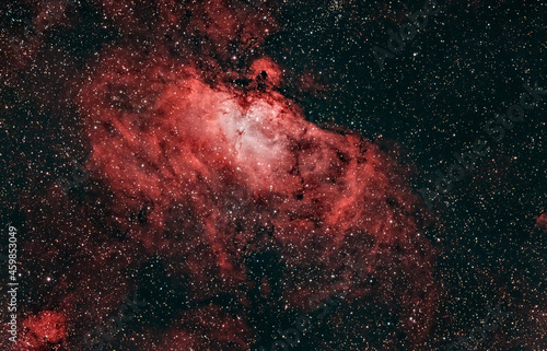 Sleeping beauty Eagle nebula with stars in the night deep sky