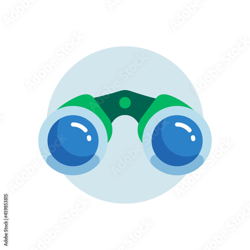 Simple Binocular Icon in Circle Flat Design