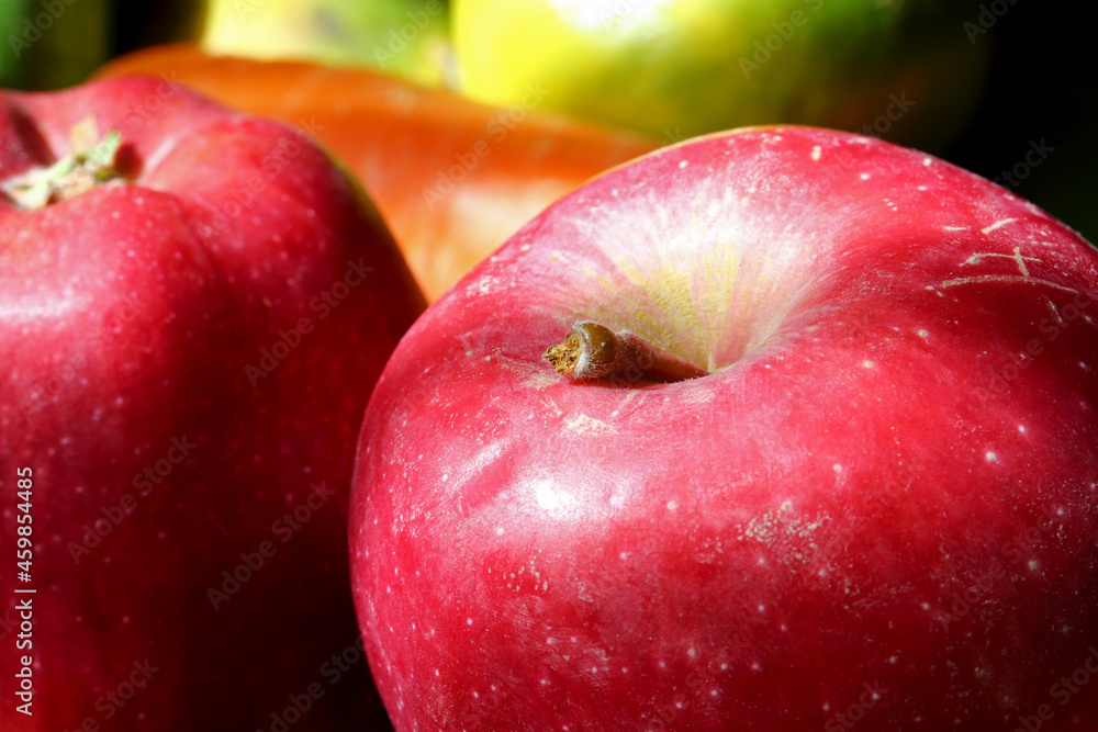 close-up organic and fresh red apple