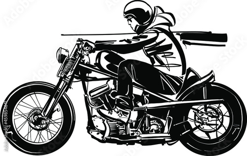 silhouette of a person riding a motorcycle