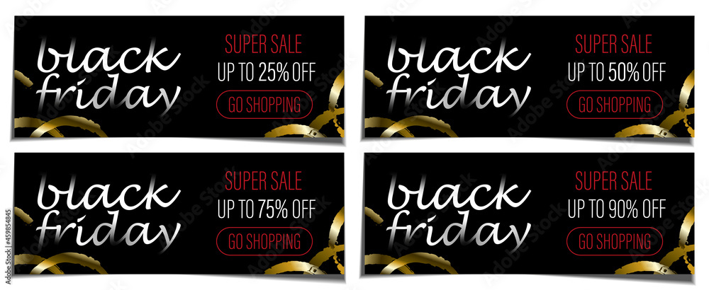 An advertising banner on the occasion of the Black Friday sale. Illustration concepts of online shopping website and mobile website banners, posters, newsletter designs, ads, coupons.