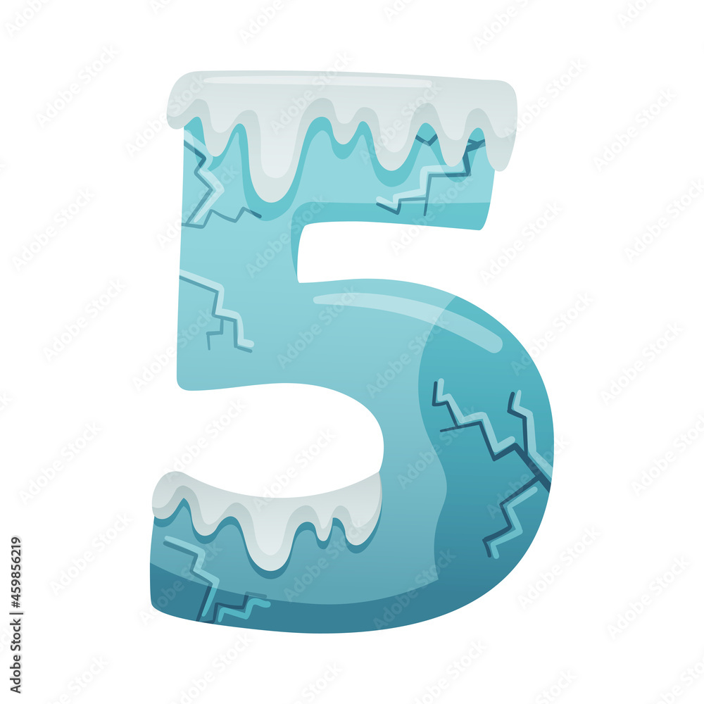 Cute five number. 5 childish numeral for card, poster, nursery design ...