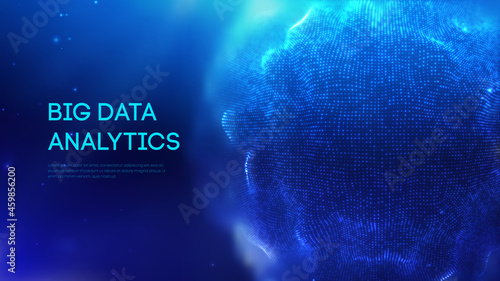 Blue sphere shield on dark background colorful data. Blue futuristic technology background. Abstract sphere energy field. Eps 10