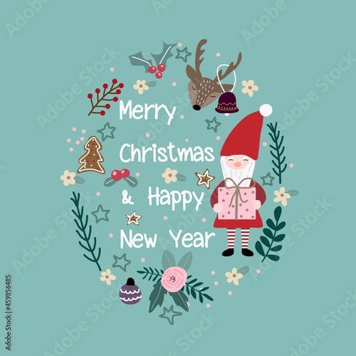 christmas vector. Christmas greeting cards.Merry Christmas and Happy New Year