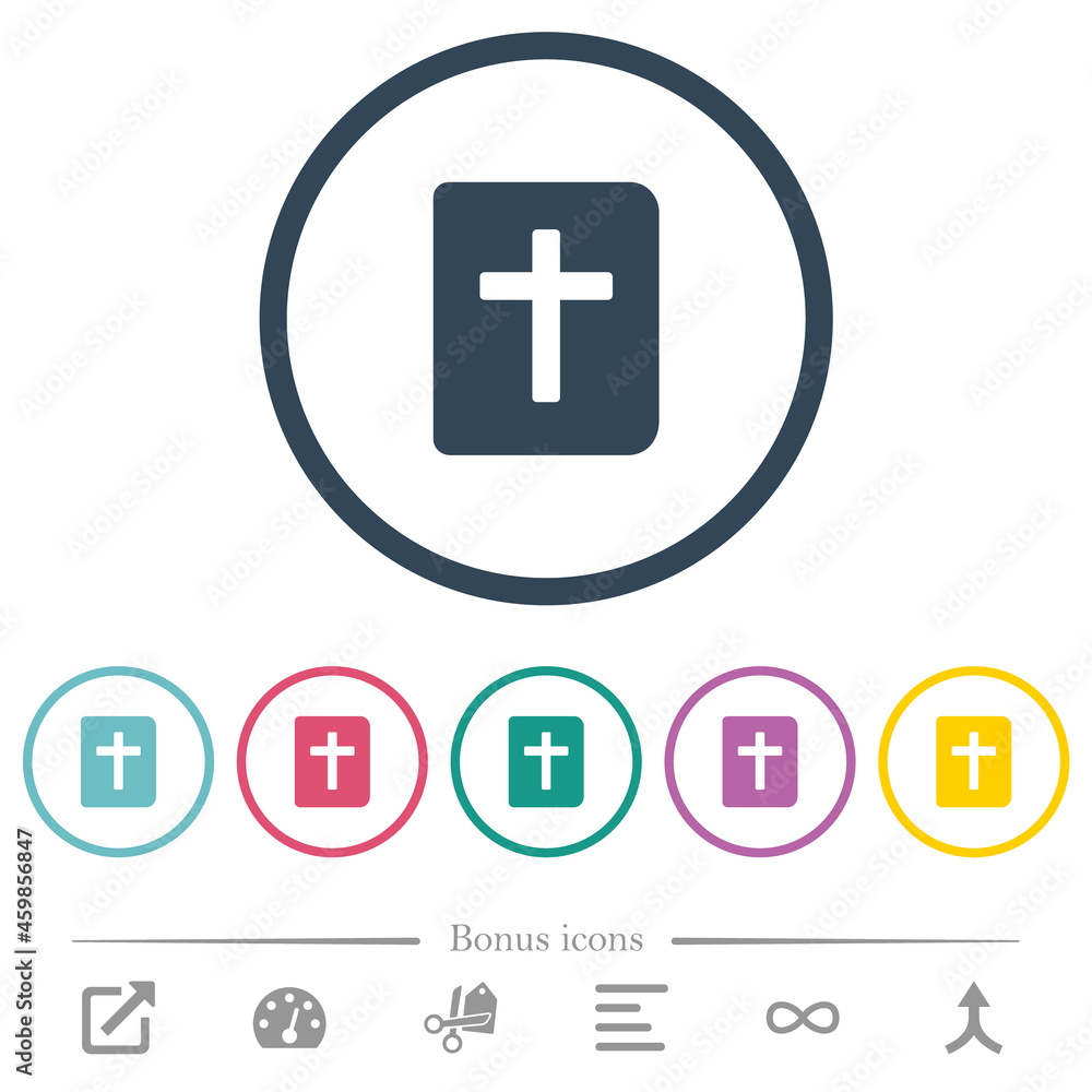 Holy bible flat color icons in round outlines Holy bible flat color icons in round outlines