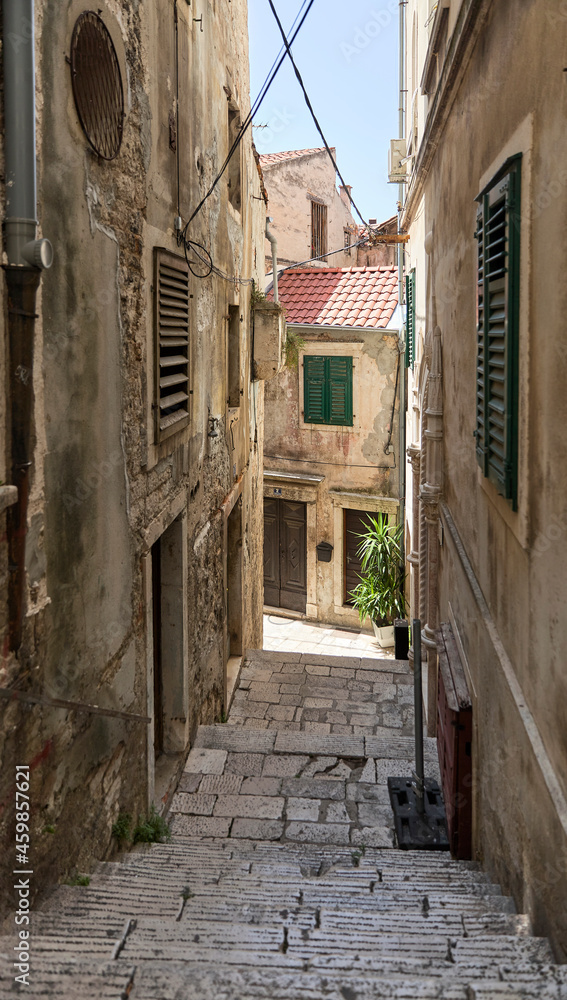 narrow street in a old town