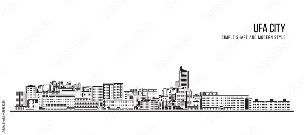 Cityscape Building Abstract Simple shape and modern style art Vector design -  Ufa city