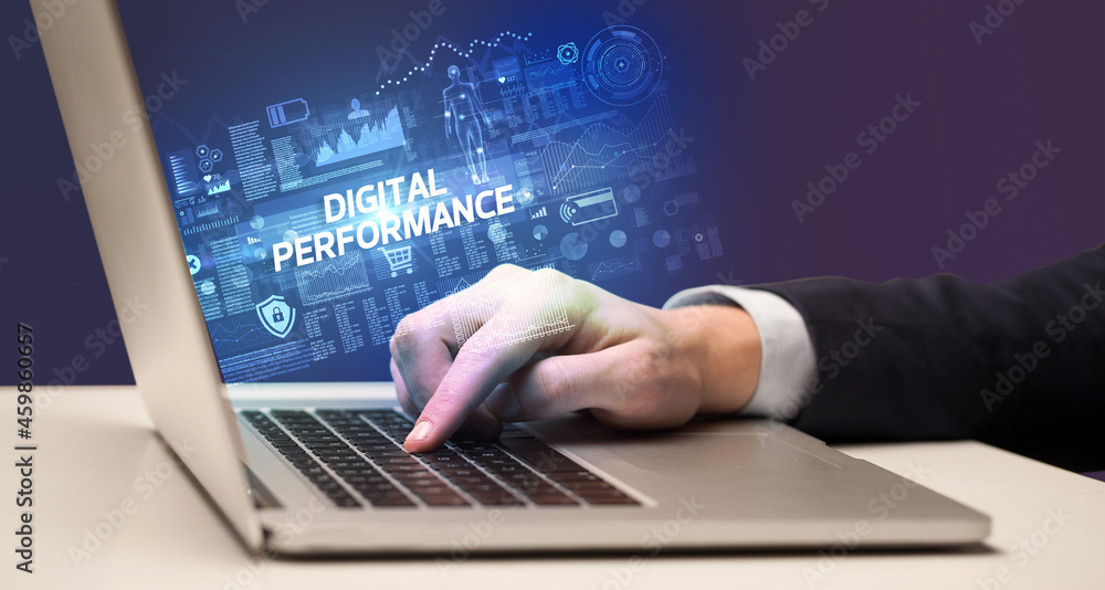 Businessman working on laptop concept Businessman working on laptop concept