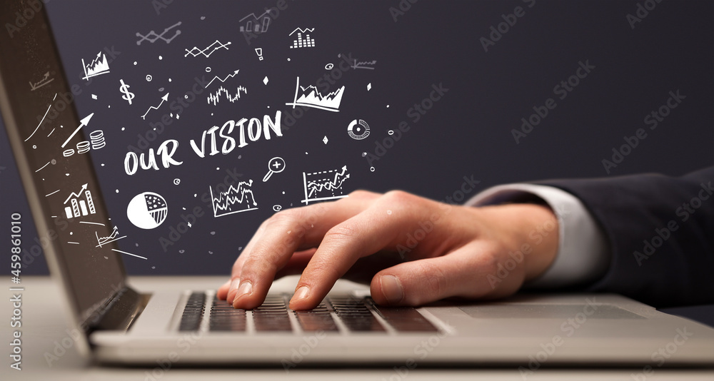 Businessman working on laptop, business concept Businessman working on laptop, business concept
