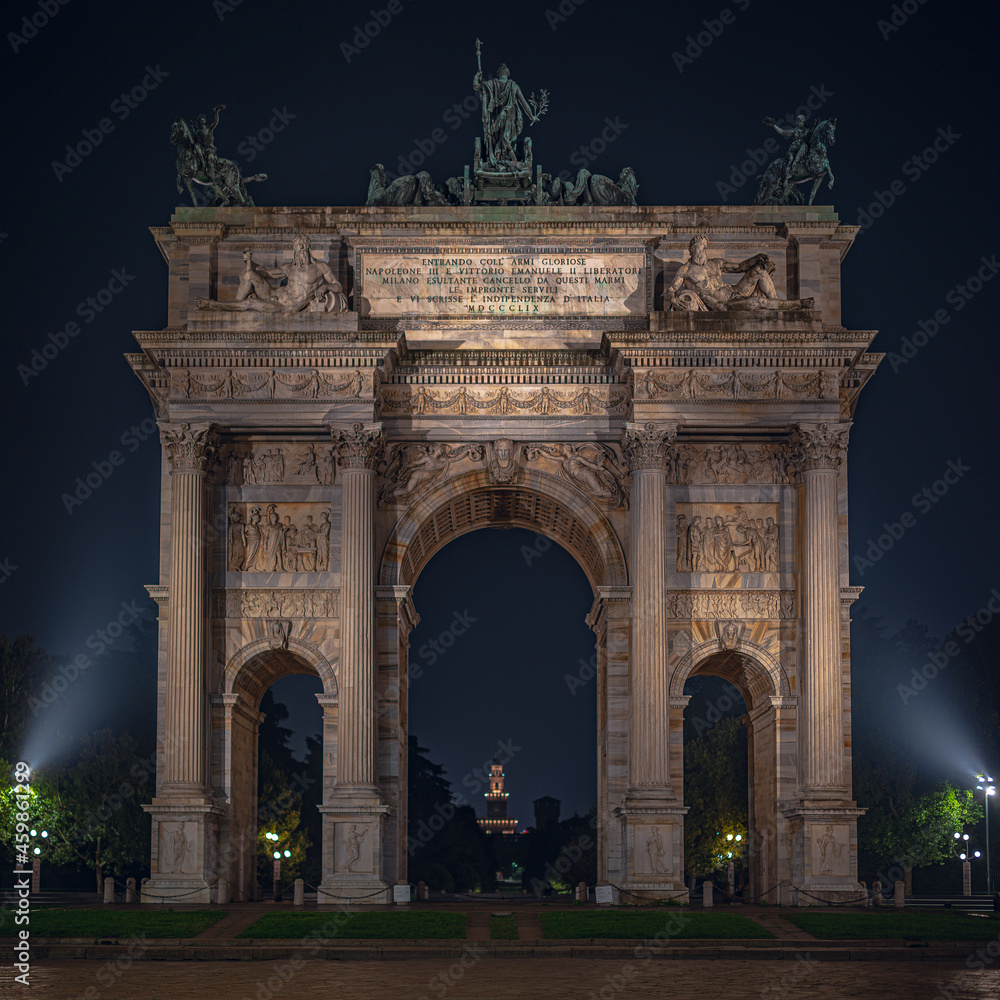 Arch of Peace - Milan by night