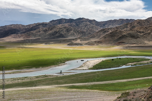 Orto Tokyo reservoir in summer Kyrgyzstan . High quality photo photo