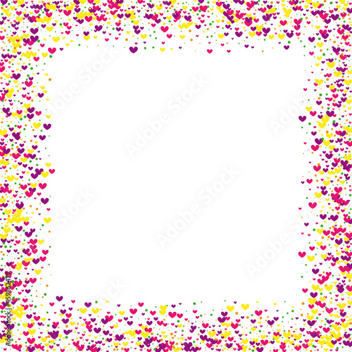 Rose Spray Circle Texture. Pink Valentines Backdrop. Yellow Round Romance. Red Card Illustration. Greeting Frame. © Vlada Balabushka