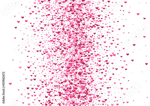 Rose Love Heart Backdrop. Purple Pattern Wallpaper. Pink Confetti Wedding. Red Isolated Frame. Greeting Background.