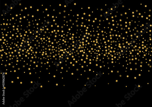 Golden Night Spark Background. Shimmer Star Illustration. Gold Glitter Glamour Texture. Element Confetti Design. Gradient Random Pattern