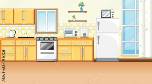 Dining room interior design with furniture