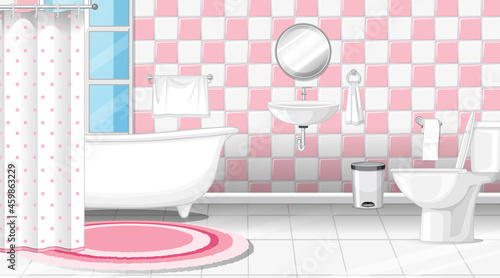 Bathroom interior design with furniture