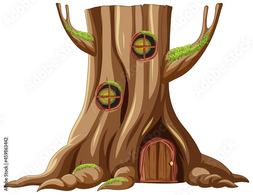 Tree house inside the tree trunk