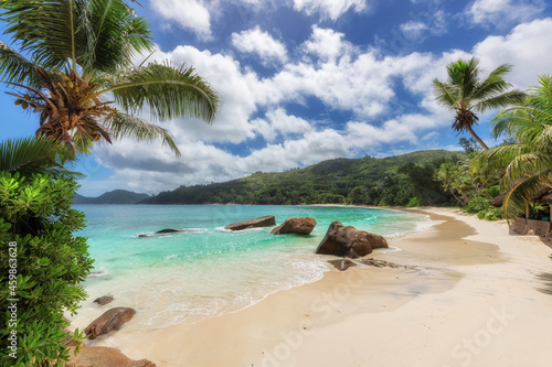Beautiful beach in Seychelles. 